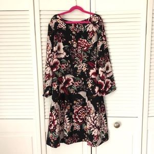 Nicole Miller dress peonies and cranes